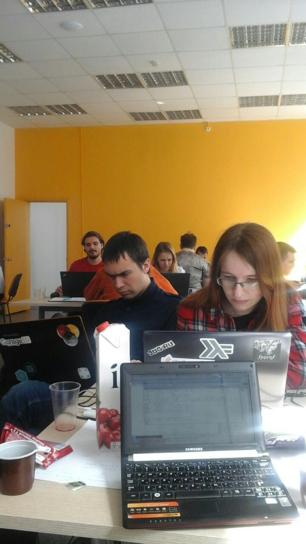 Working hard on our team's task in Genehack-2